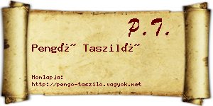 Pengő Tasziló névjegykártya